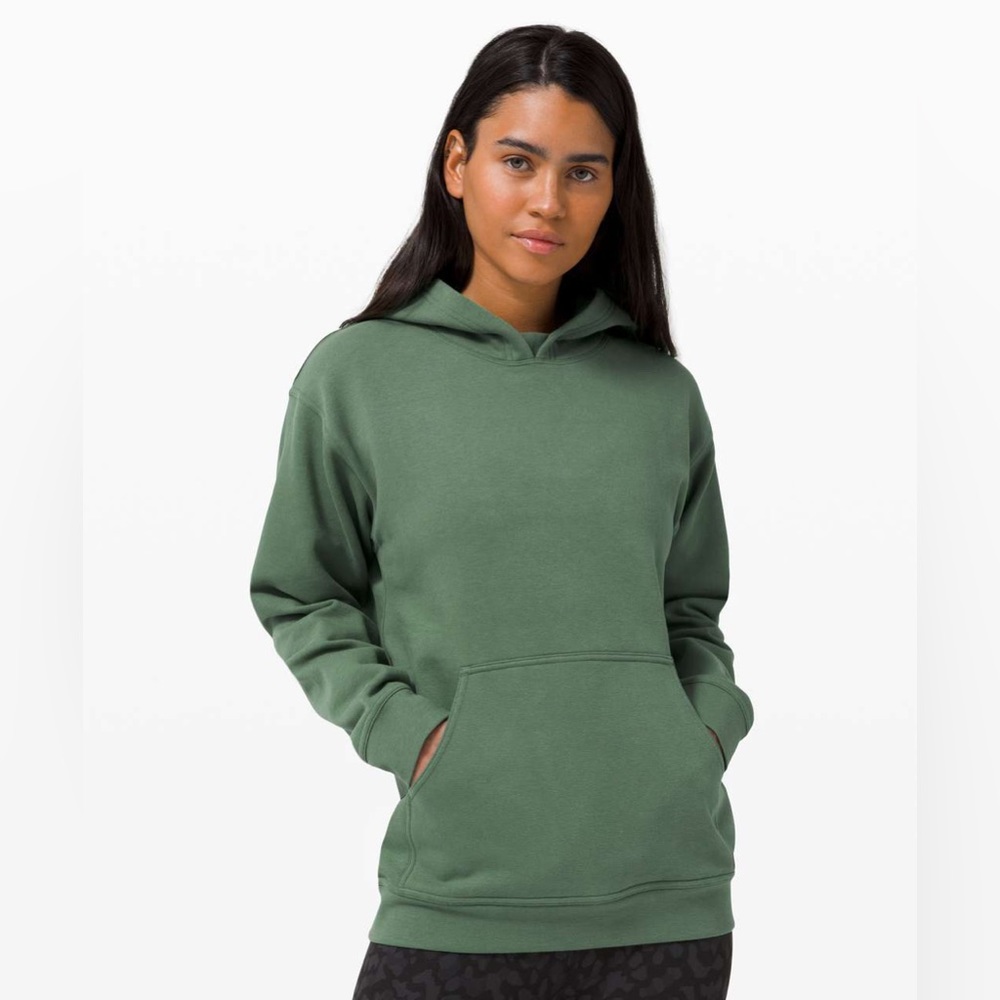 lululemon all yours hoodie *fleece in algae green size 4